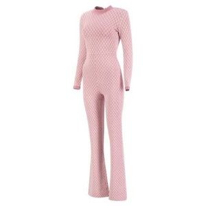 House of CB Pascalina Pink Diamond Print Jumpsuit